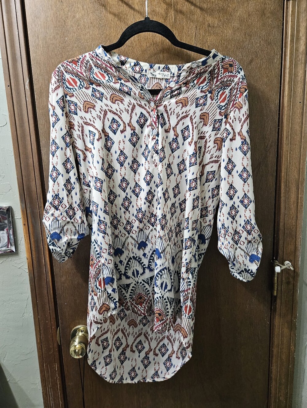 About A Girl Tribal Print Tunic 3/4 Sleeves
